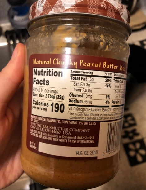 peanut butter nutrition facts