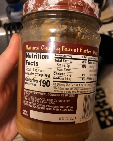 peanut butter nutrition