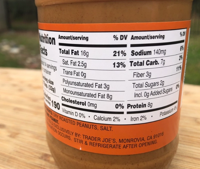 peanut butter nutrition facts peanut butter nutrition facts