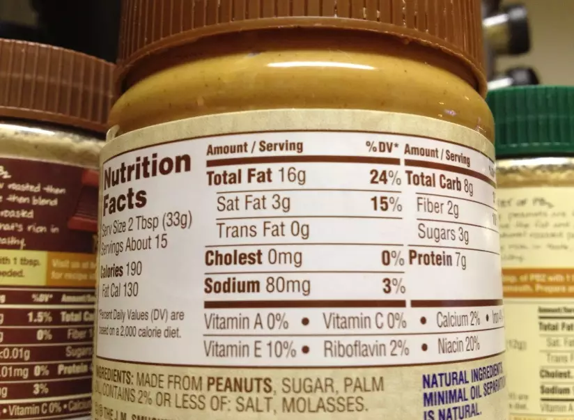 peanut butter calories per tablespoon