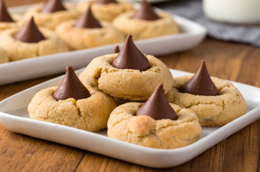 how to make peanut butter cookies with kisses