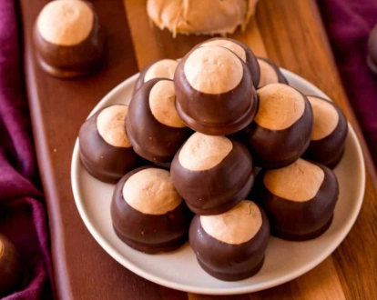 chocolate and peanut butter buckeyes