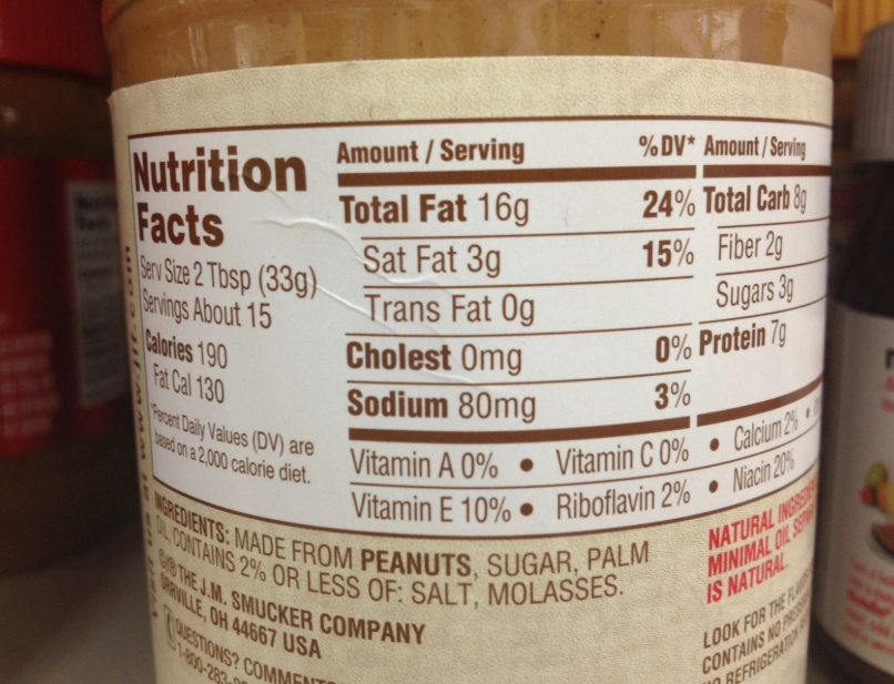 peanut butter serving size